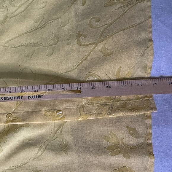 Alfred Dunner Yellow Blouse Tank Top Set Floral Embroidered Sheer Jacket 16 - Picture 7 of 8